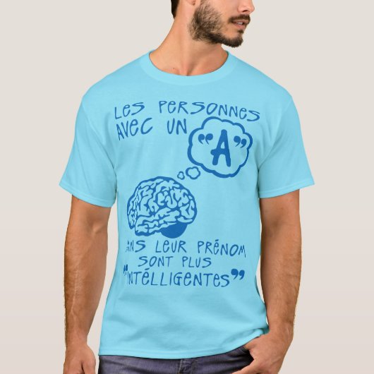 personnes a prenom intelligentes citation cerveau  tシャツ (正面)