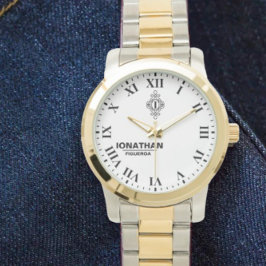 Person's black and white  Monogrammed Initial  腕時計