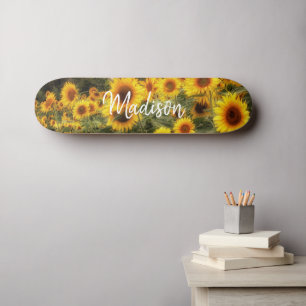 Personzed Sunflower Fieldフォトスケートボード スケートボード