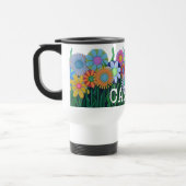 Personzlized明るく幸せな色の花 トラベルマグ (左)