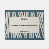 Persoonlijk en origineel huwelijkscadeau met namen ドアマット (正面)