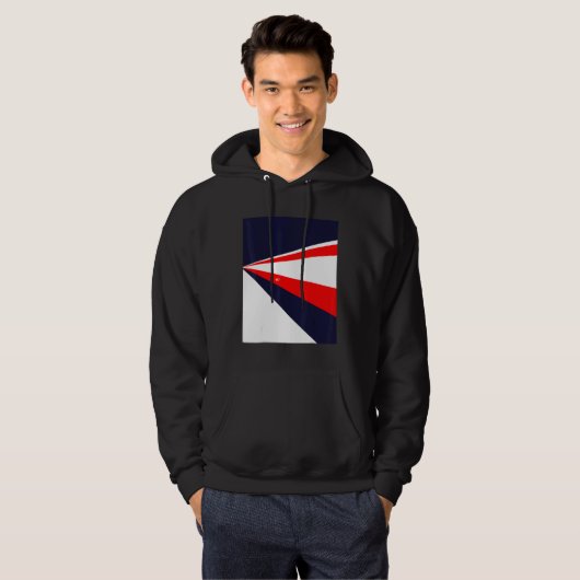 Perspective retro design red white blue パーカ (正面フル)