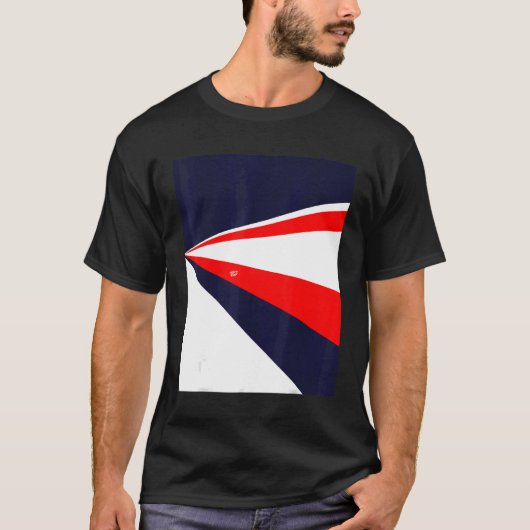 Perspective retro design red white blue tシャツ (正面)