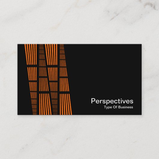 Perspectives v2 - 黒地にオレンジと白 名刺 (正面)