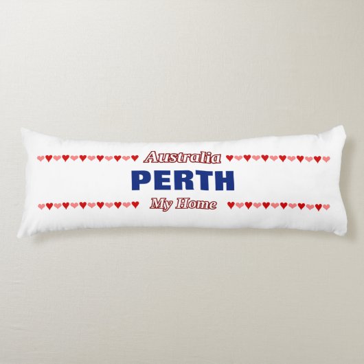 PERTH -マイホーム-オーストラリア;赤とピンクのハート ボディピロー (正面)