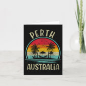 Perth Australia Beach Palm Tree Family Summer Vaca カード (正面)