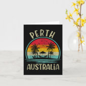 Perth Australia Beach Palm Tree Family Summer Vaca カード (黄色い花)