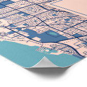 Perth - Australia Breezy City Map  ポスター (角)