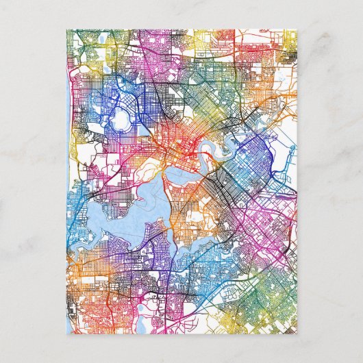 Perth Australia City Map ポストカード (正面)