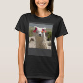 Peru Alpaca With Ear Decoration Tassels Cute Phot Tシャツ (正面)