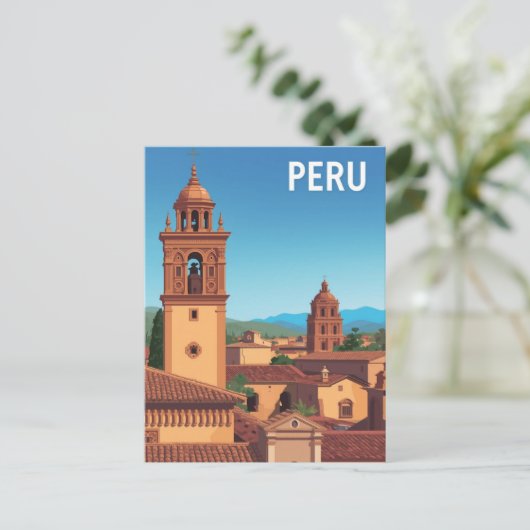 Peru Cityscape Travel ポストカード (スタンド正面)