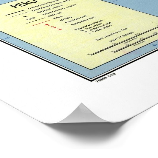 Peru Detailed Map 1970 ポスター (角)