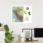 Peru Detailed Map 1970 ポスター (ホームオフィス)