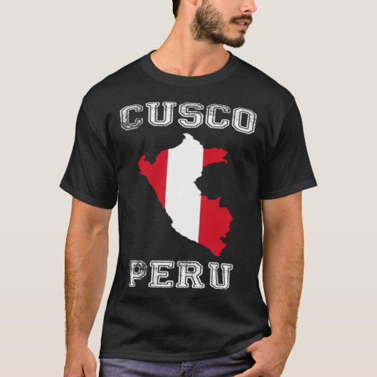 Peru Distressed Flag Cusco Pride Tシャツ (正面)