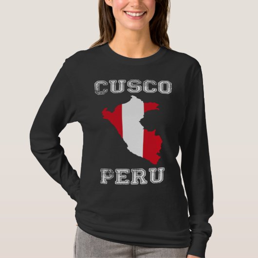 Peru Distressed Flag Cusco Pride Tシャツ (正面)