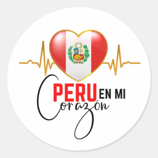 Peru en mi Corazon Peruvian Pride  ラウンドシール (正面)