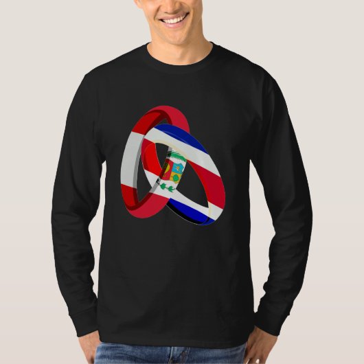 Peru Flag Costa Rica Grown Ring Marriage Wedding Tシャツ (正面)