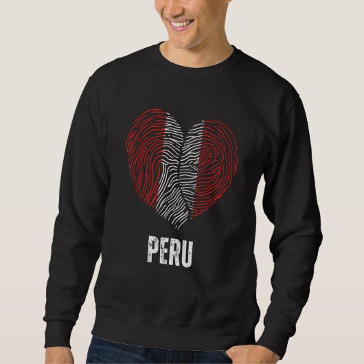 Peru Flag Peruvian Flag Peru DNA Peru Heart スウェットシャツ (正面)