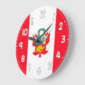 Peru Flag Wall Clock – Patriotic home Decor ラージ壁時計 (傾斜)