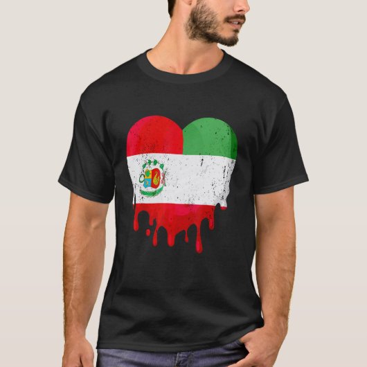 Peru Italy Flag Heart Citizen Drinking Grown Patri Tシャツ (正面)