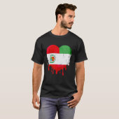 Peru Italy Flag Heart Citizen Drinking Grown Patri Tシャツ (正面フル)