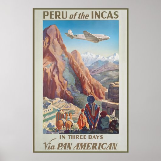 Peru of The Incas In Three Days Via Pan American ポスター (正面)