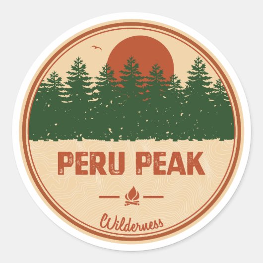 Peru Peak Wilderness Vermont ラウンドシール (正面)