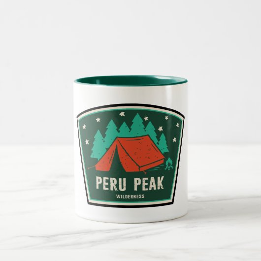 Peru Peak Wilderness Vermont Camping ツートーンマグカップ (中央)