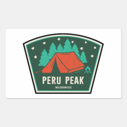 Peru Peak Wilderness Vermont Camping 長方形シール (正面)