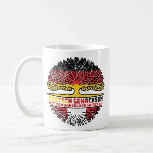 Peru Peruanisch Deutsch Deutschland Baum Wurzel コーヒーマグカップ (左)