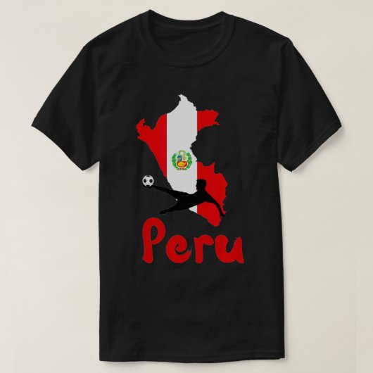 Peru Peruvian Flag Soccer Fan Tシャツ (デザイン正面)