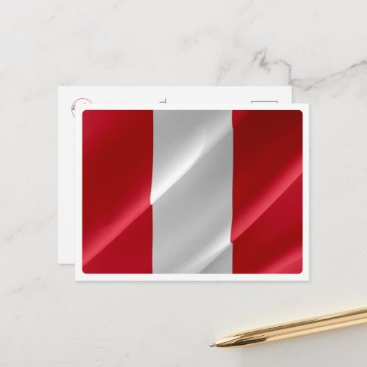 Peru - Peruvian Waving Flag - ポストカード (正面/裏面インサイチュ)