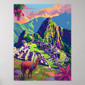 Peru Print Peru Illustration Machu Picchu Travel ポスター (正面)