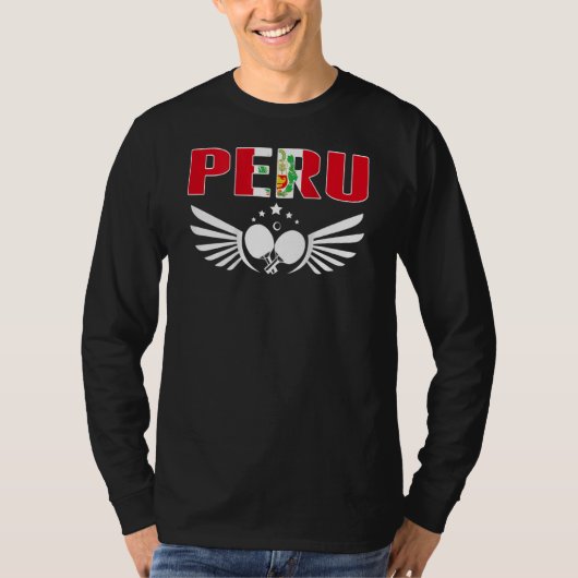 Peru Table Tennis   Support Peruvian Ping Pong Tea Tシャツ (正面)