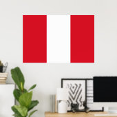 Peruvian Flag (Peru) ポスター (ホームオフィス)