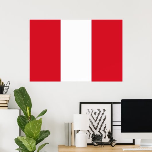 Peruvian Flag (Peru) ポスター (ホームオフィス)
