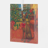 Peruvian Inca Orchid Holiday Card ガラスオーナメント (正面左)