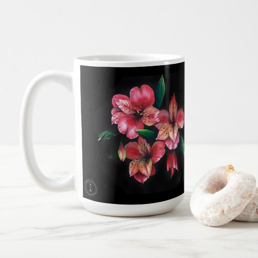 Peruvian Lily Love is the answer love mug コーヒーマグカップ (ドーナツ)