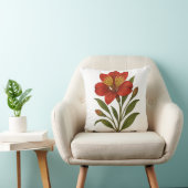 Peruvian Lily Throw Pillow | Vintage Botanical クッション (椅子)