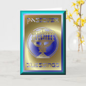 Pesachの過ぎ越しの祝いのユダヤ人の休日 カード (黄色い花)