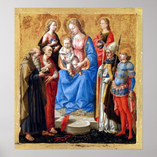 Pesellino (Francesco di Stefano) Madonna and Child ポスター (正面)