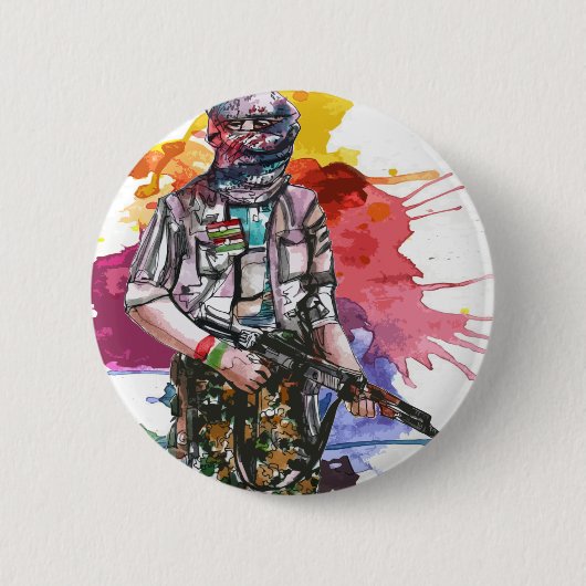 Peshmergaの自由Warrior.png 缶バッジ (正面)
