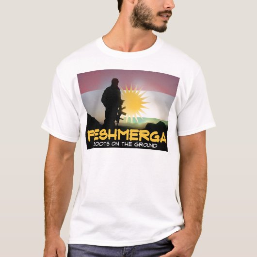 Peshmerga -地面のブーツ tシャツ (正面)