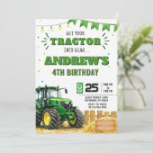 Pesonal Boy Tractor Birthday party 招待状 (スタンド正面)