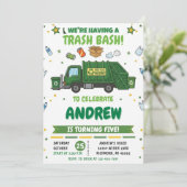 Pesonal Dump Trucks Birthday party for kid 招待状 (スタンド正面)