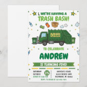 Pesonal Dump Trucks Birthday party for kid 招待状 (正面/裏面)