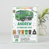 Pesonal Garbage Dump Truck Birthday party 招待状 (スタンド正面)