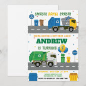 Pesonal Garbage Truck Birthday  招待状 (正面/裏面)
