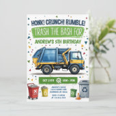Pesonal Garbage Truck Birthday Invitation 招待状 (スタンド正面)