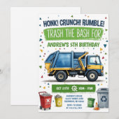 Pesonal Garbage Truck Birthday Invitation 招待状 (正面/裏面)